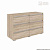 Комод Кортекс Мебель БАРИ 120-6ш (Дуб Сонома/Дуб Сонома/Белый)