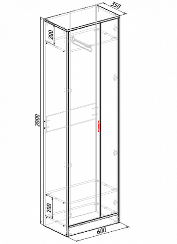 Шкаф в прихожую МебельКласс Порто-1 (Бетон/Антрацит)