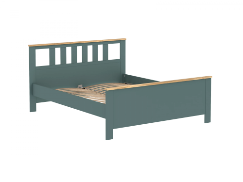 Кровать Новус Индустри Сага 2.08.04.070.6 (Темно-бирюзовый/Ясень)