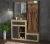 Шкаф Интерлиния комбинированный Loft-ШК2 (Дуб золотой/Антрацит)