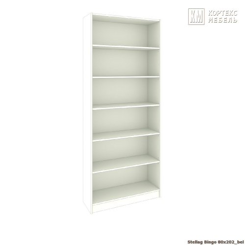 Стеллаж КортексМебель БИНГО 80х202 (Белый)