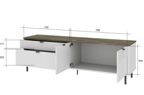 Тумба anrex SIMPLE RTV 2D2S (Белый/Монте/Джелато)