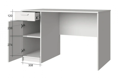 Стол письменный Anrex Скаген 1D1S (Белый)