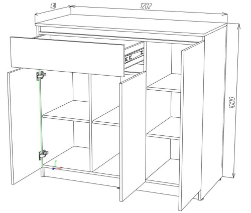 Тумба ЭЛИГАРД LOCARNO тип 3 Дымчатый алмаз/Белый