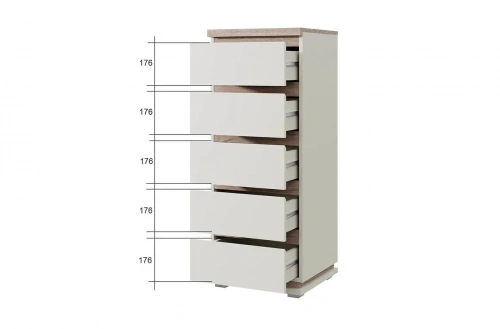 Комод anrex LIMA 5S (Персидский жемчуг/Дуб мадура)