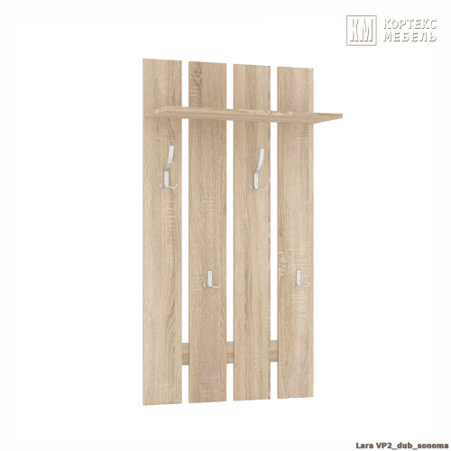 Вешалка в прихожую КортексМебель ЛАРА ВП2 (Дуб сонома)