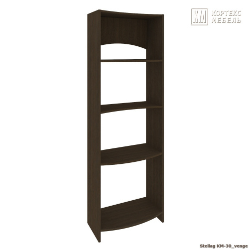 Стеллаж КортексМебель КМ 30 волна (Венге тёмный)