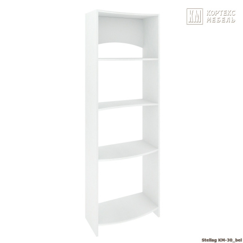 Стеллаж КортексМебель КМ 30 волна (Белый)