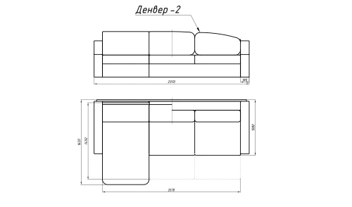 Угловой диван Лама-мебель Денвер 2
