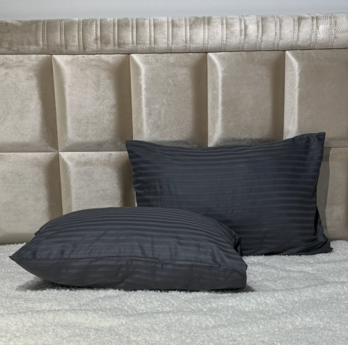 Комплект наволочек 70*50 страйп-сатин (Графит) 