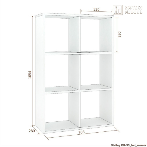 Стеллаж КортексМебель КМ 33 6-секций (Венге тёмный)