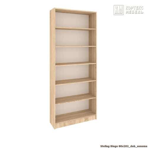 Стеллаж КортексМебель БИНГО 80х202 (Дуб сонома)