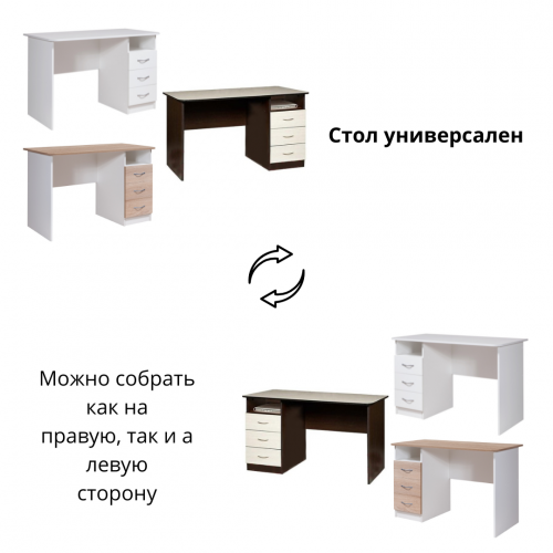 Стол компьютерный МебельКласс Альянс (Венге-Ясень шимо св)