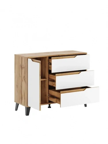 Тумба ЭлиГард Eyva 1D3S (Дуб вотан/Белый)