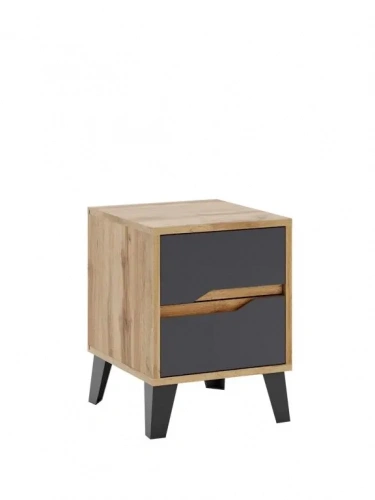Тумба ЭлиГард прикроватная Eyva 2S (Дуб вотан/Графит)