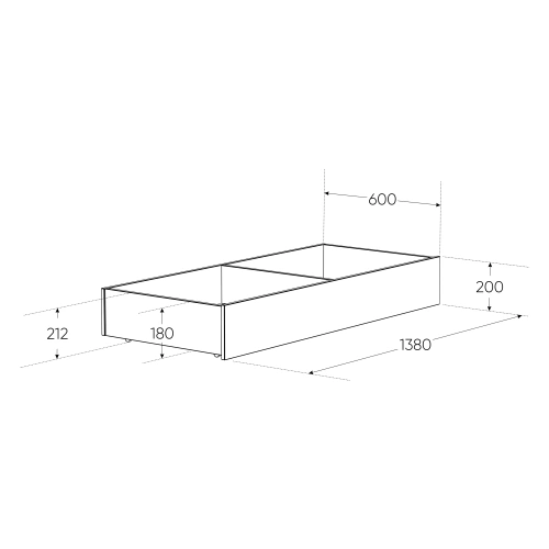 Ящик Новус Индустри Орион под кровать выкатной 2.01.09.130.1 (Белый)