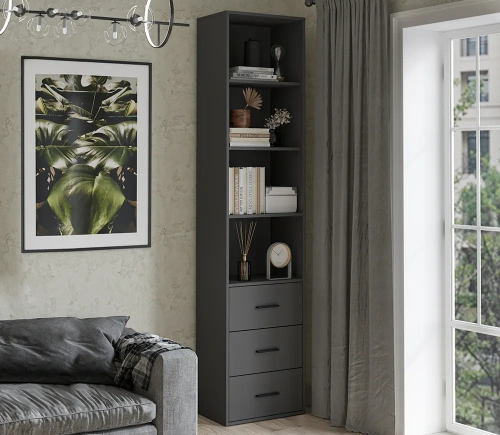 Шкаф комбинированный Интерлиния Skill-24 (Антрацит)