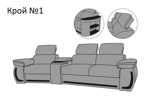 Модульный диван Петрамебель Айпетри Люкс