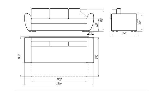 Диван-кровать Лама-мебель Пингвин 3Т/6