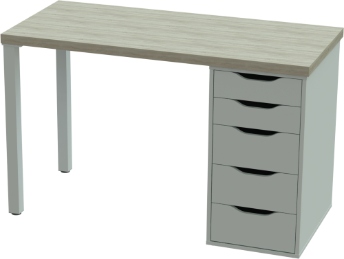 Стол письменный Mebelain ИНГАР 1/5T Беленый дуб/Белый