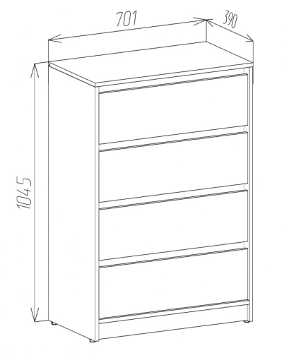 Комод ЭлиГард Brighton 4S (Белый)