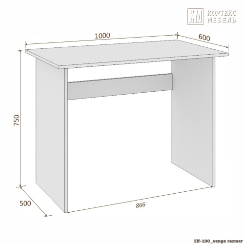 Стол компьютерный КортексМебель ЭЛЬФ 100 (Венге тёмный)