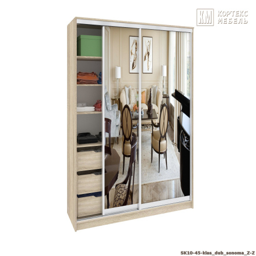 Шкаф КортексМебель Сенатор ШК10-45 классика ЗЗ (Дуб сонома)