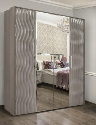 Шкаф ЭРА Gravita 4-дверный Серый камень глянец