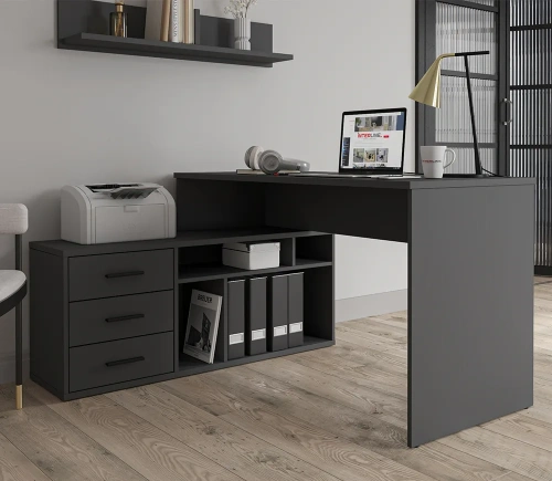 Стол письменный Интерлиния Skill-5(Л) (Антрацит)