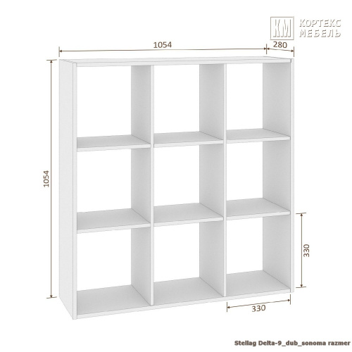 Стеллаж КортексМебель ДЕЛЬТА-9 105х105 (Венге тёмный)