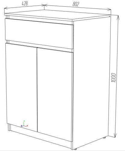 Тумба ЭЛИГАРД LOCARNO тип 2 Дуб натуральный/белый