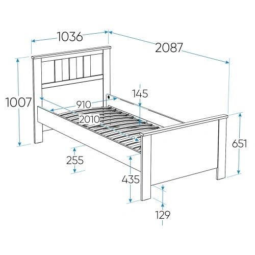Кровать Новус Индустри Сага 2.08.04.050.4 (Серый)