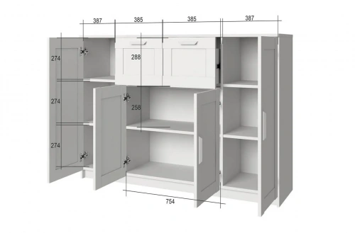 Тумба anrex СКАГЕН 4D2S (Белый)