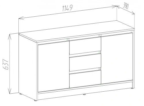 Тумба ЭлиГард Brighton RTV 2D3S (Белый)