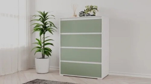 Комод РЭЙГРУПП Aleksa РГ-04-BZ (Белый премиум/Зеленый самшит)