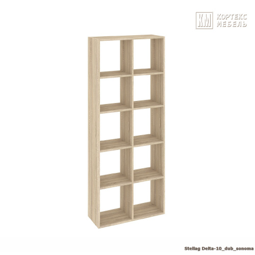 Стеллаж КортексМебель ДЕЛЬТА-10 71х175 (Дуб сонома)