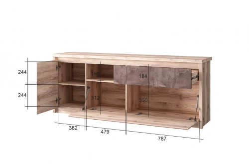 Тумба anrex JAZZ RTV 2D1SN (Каштан найроби/Оникс)