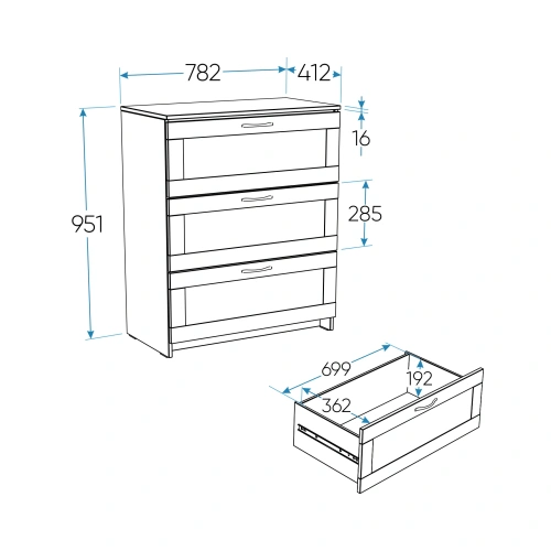 Комод Новус Индустри Сириус 2.02.02.050.5 (Дуб венге)