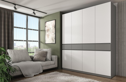 Шкаф Элигард 4 LOCARNO Дымчатый алмаз/Белый