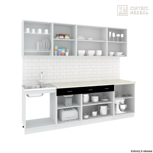 Кухня КортексМебель Корнелия ЭКСТРА 2,5 (Венге светлый/Венге тёмный/Марсель)