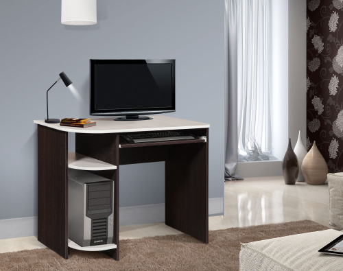 Стол компьютерный МебельКласс Компакт (Венге - Ясень шимо св)