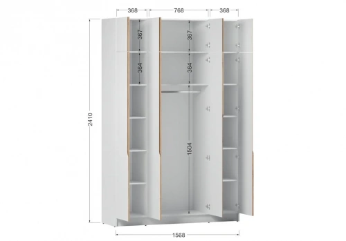 Шкаф Элигард AURA 4Dа (Дуб вотан/Белый)