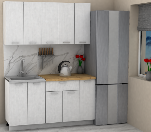 Кухня ЭлиГард LION 1,5 (Белый/Дуб бунратти)