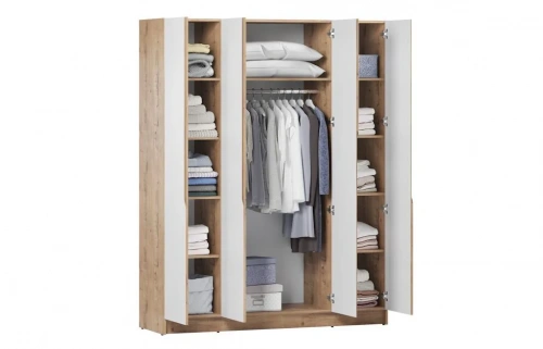 Шкаф Элигард AURA 4D (Дуб вотан/Белый)