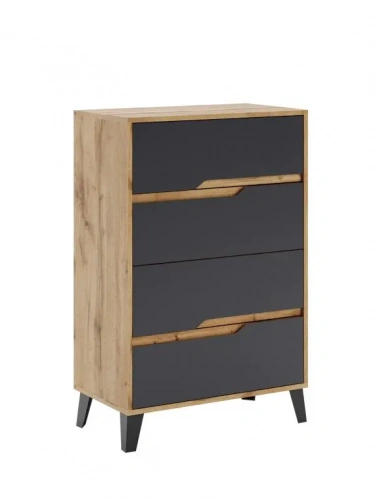 Комод ЭлиГард Eyva 4S (Дуб вотан/Графит)