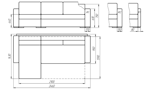 Угловой диван Лама-мебель Пингвин 2/12