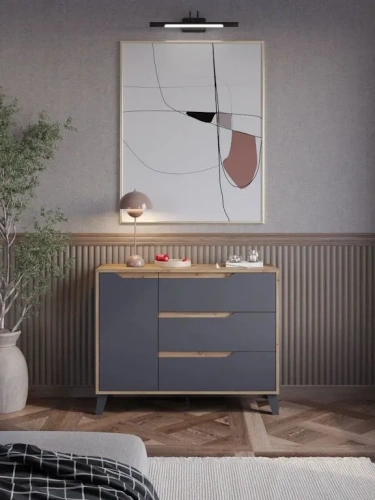 Тумба ЭлиГард Eyva 1D3S (Дуб вотан/Графит)