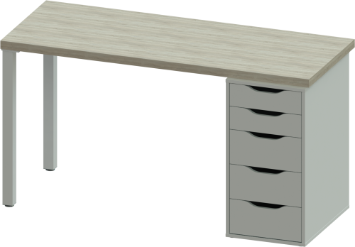 Стол письменный Mebelain ИНГАР 2/5T Беленый дуб/Белый