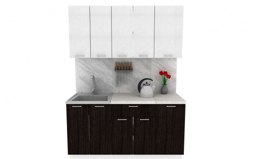 Кухня ЭлиГард LION 1,6 (1) (Белый/Дуб марбург/Королевский опал)