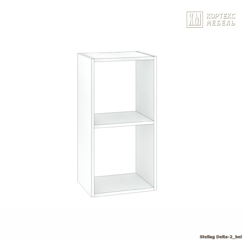 Стеллаж КортексМебель ДЕЛЬТА-2 36х71 (Белый)